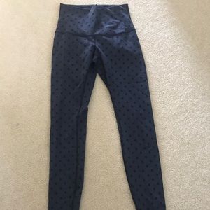 Lulu lemon polka dot leggings navy color